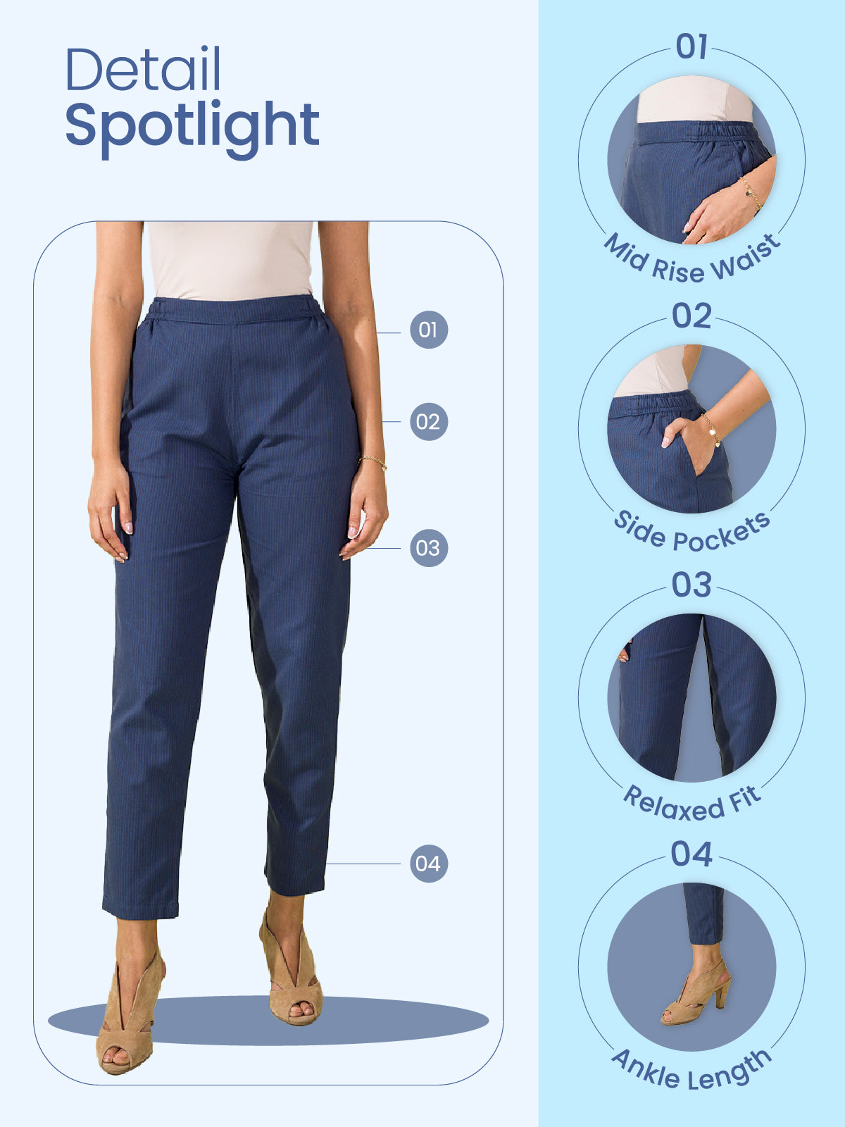 Coral Cotton Pencil Pant