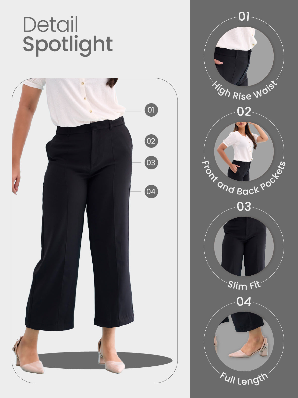 Dark Brown Ponte Wide Pants