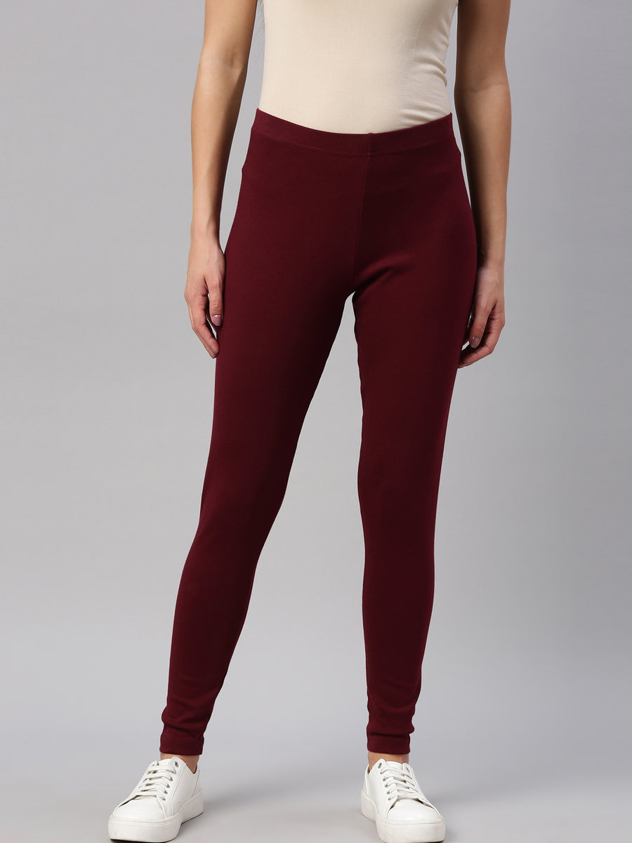 Maroon Rayon Leggings and Bottoms WBDMF1111MR