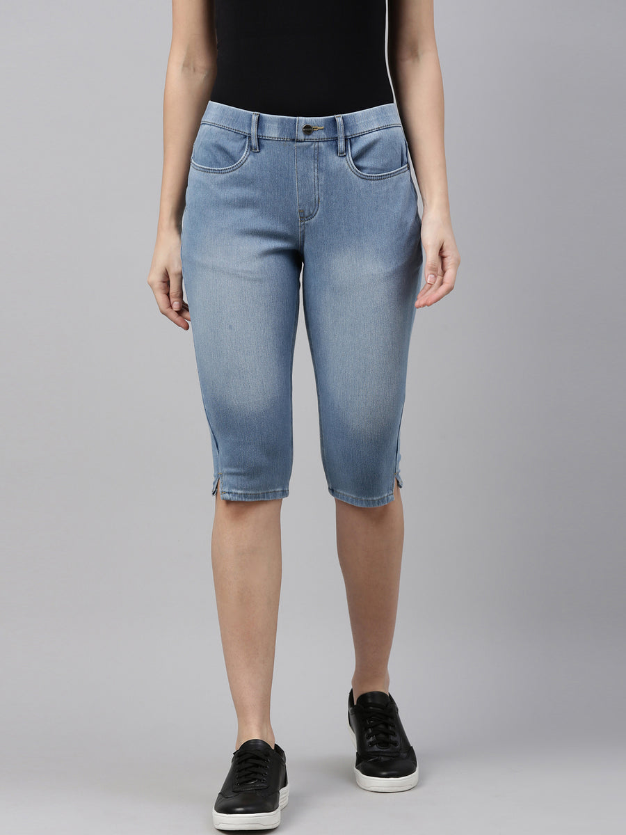 Girls Light Blue Denim Shorts