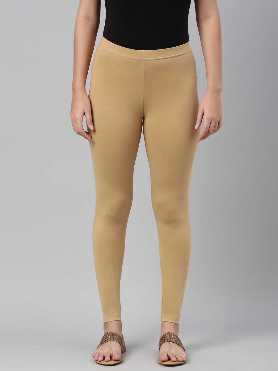 Buy KPC Beige Women's Slim Fit Cotton Ankle Length Leggings Legging for  Women Sizes: S = Small Size for 24-28 inches Waist, L = Regular Size (Free  Size) for 28-36 inches WAIS at
