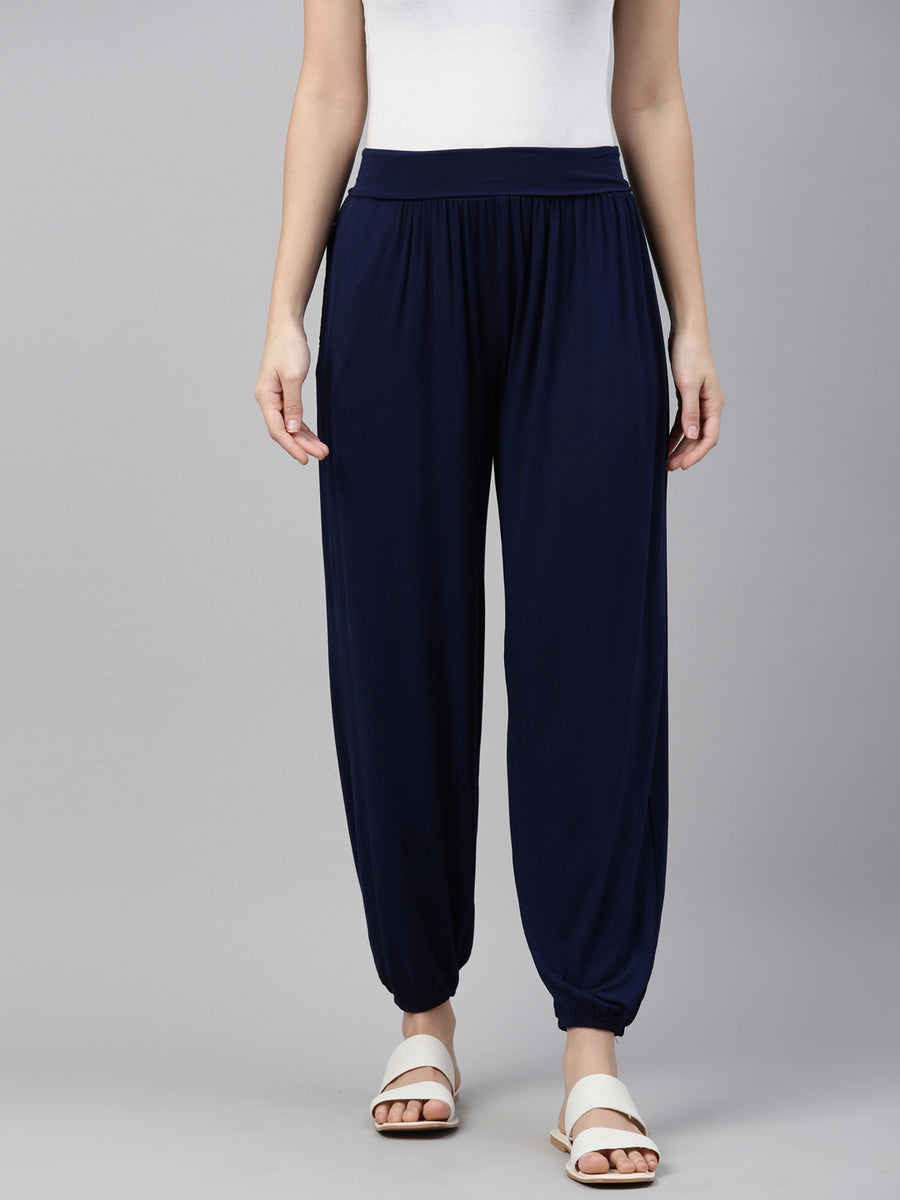 Women Solid Navy Harem Pants