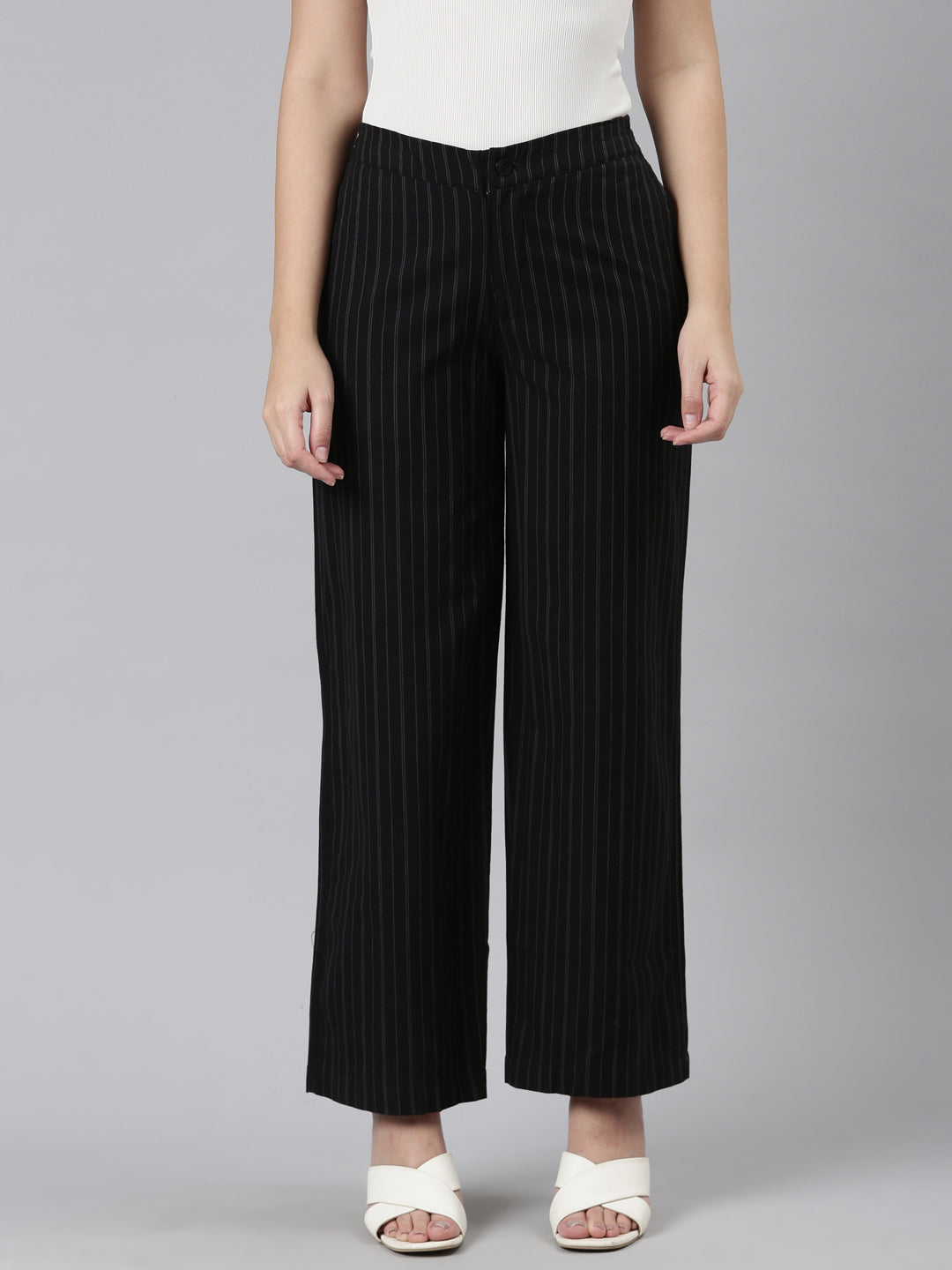 Black Cotton Stripes Cargo Pant Go Colors India Black Cotton Stripes Cargo Pant Go Colors India