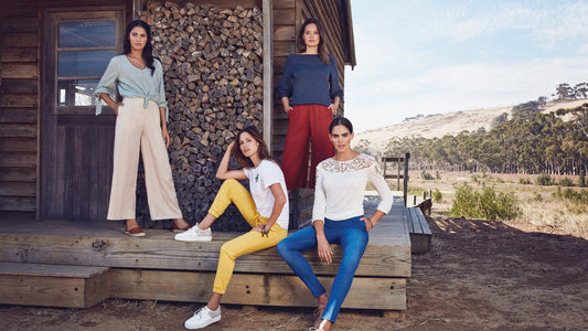 Image of four women wearing Go Colors Formal wear and Casual wear.