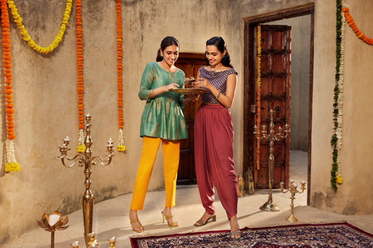 Image of Models dressed in Go Colors Pants