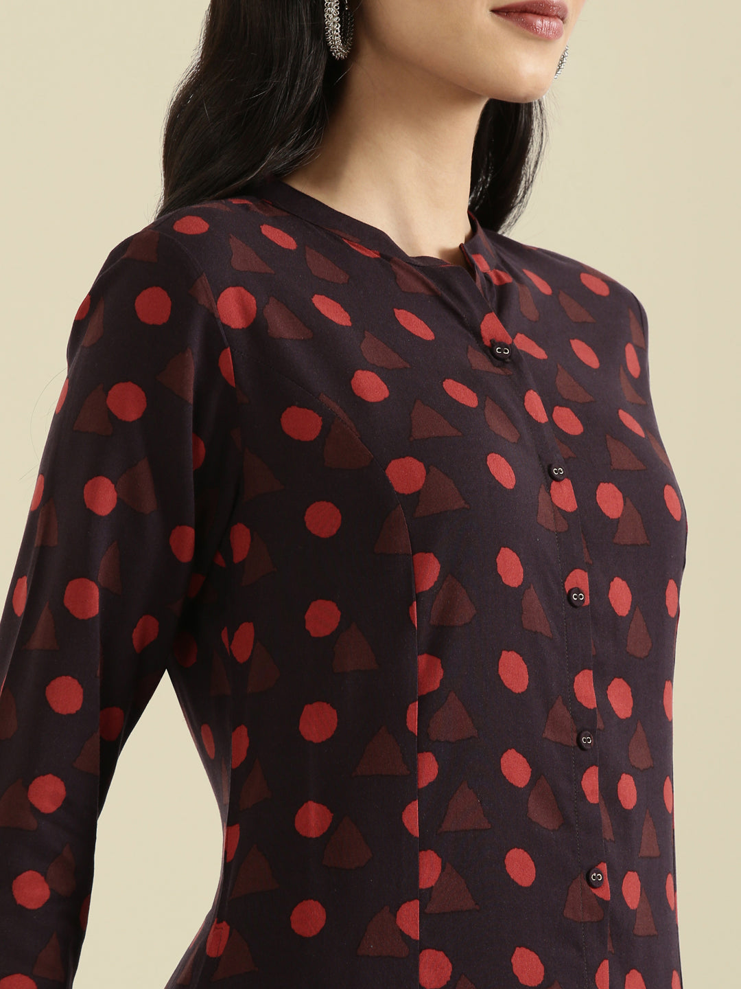 Viscose Geometric Print A-Line Kurta