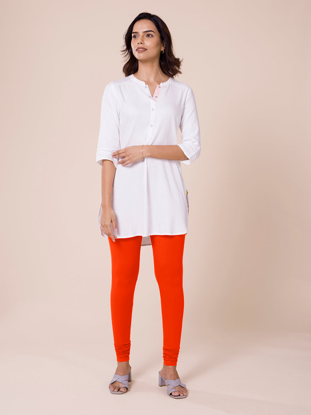 Orange Womens Leggings And Churidars - Buy Orange Womens Leggings And  Churidars Online at Best Prices In India