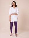 Black Currant Cotton Stretch Churidar