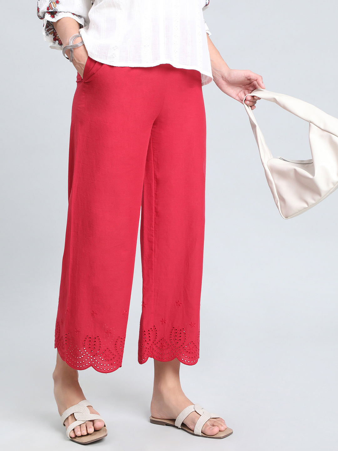 Cherry Cotton Hakoba Palazzo