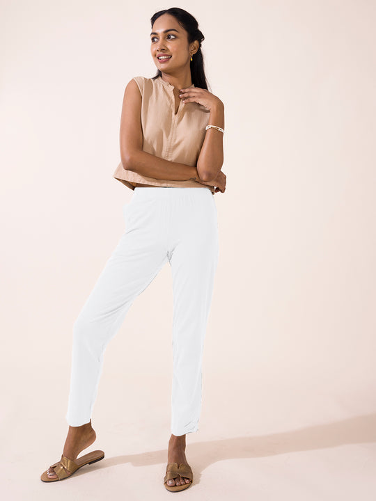 Buy Women White Trousers online in India - Akshalifestyle