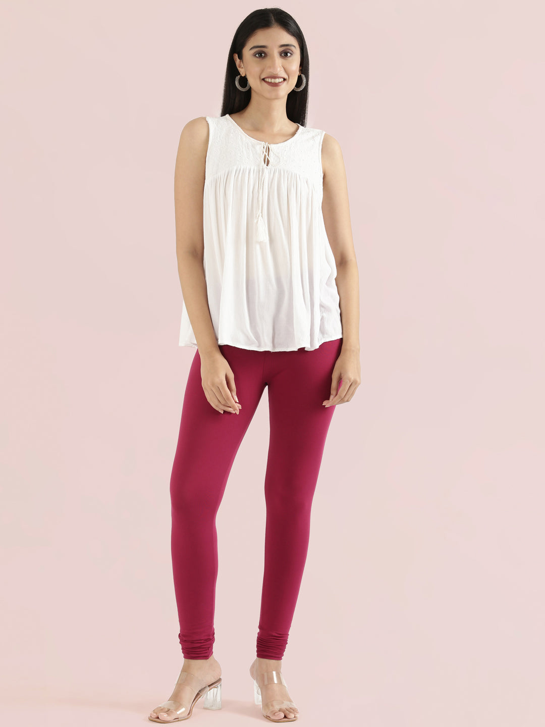 Dark Fuchsia Cotton Stretch Churidar