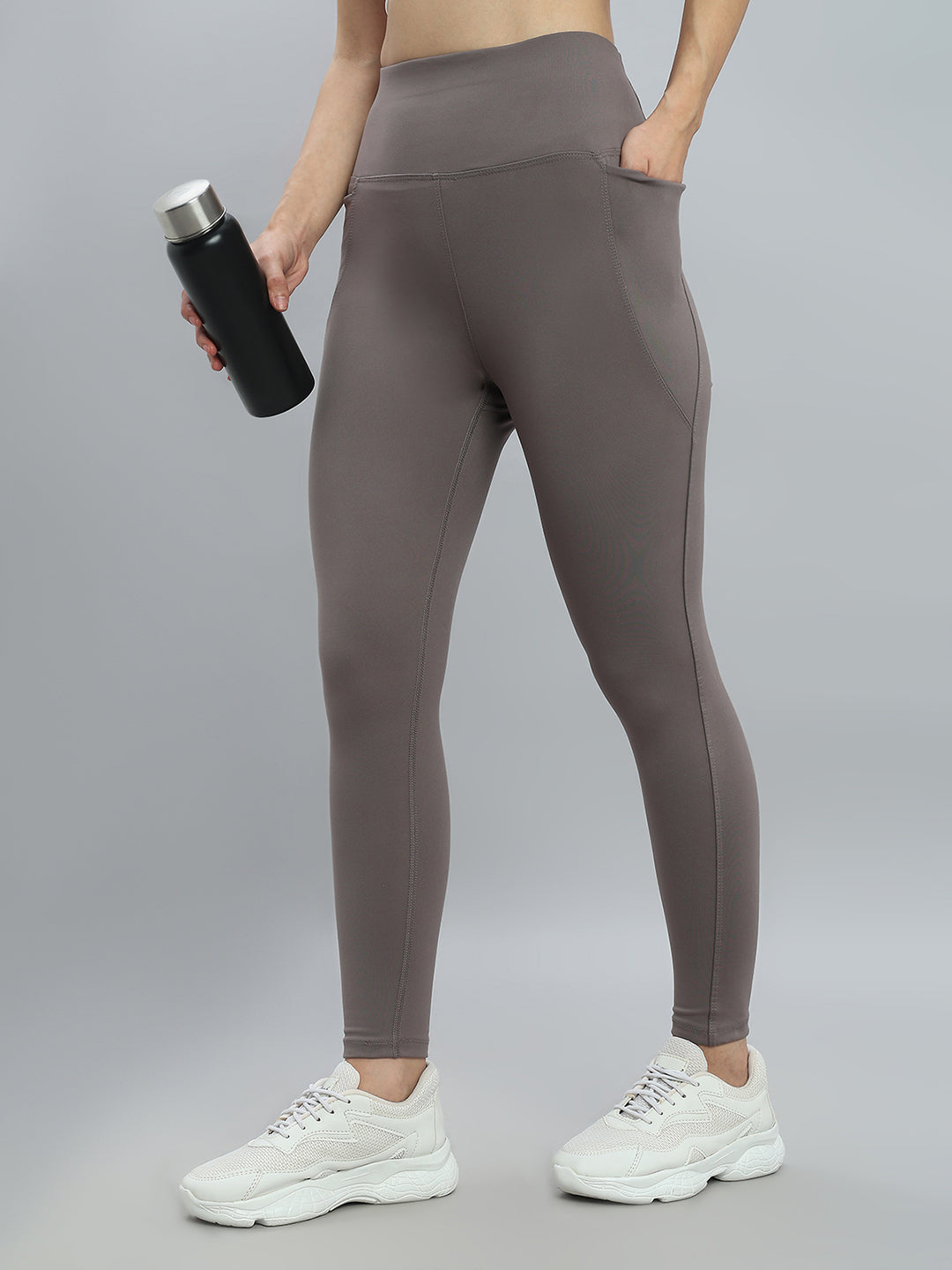 Ebony Grey Nylon Stretch Training Tights