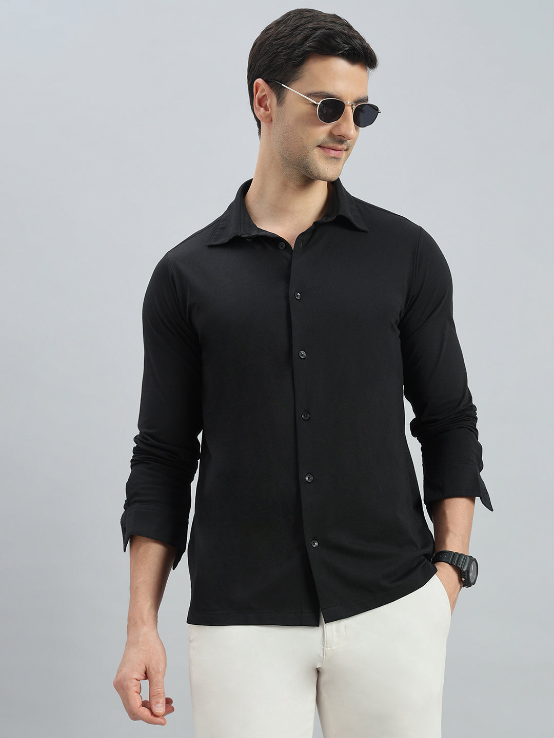 Cotton Stretch Knit Shirt
