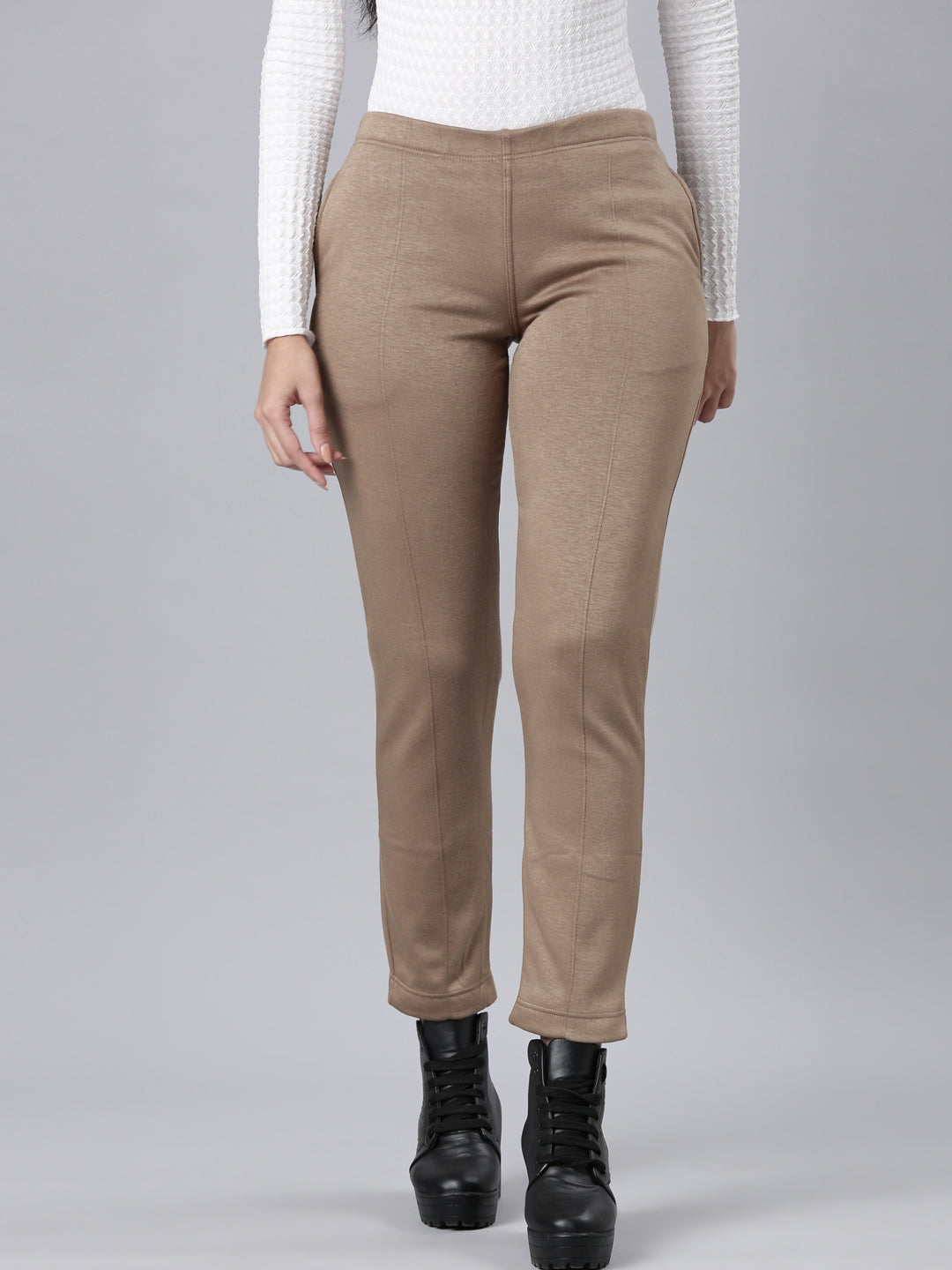 Khaki Fleece Ultra Warm Kurti Pant