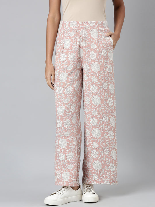 Lace Solid Wide Leg Trousers - Cider