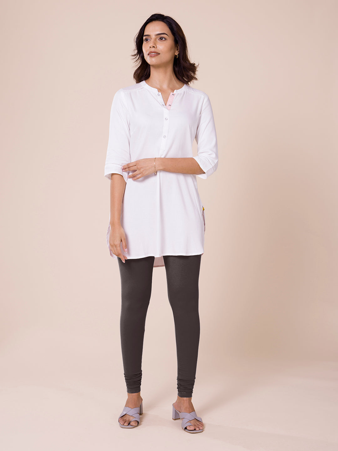 GO COLORS Women Cotton Elastane Ankle Length Churidar Legging (XL