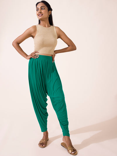 Bottle Green Viscose Stretch Patiala