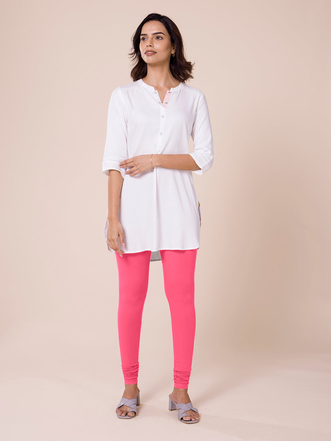 Pink Leggings And Churidars - Buy Pink Leggings And Churidars