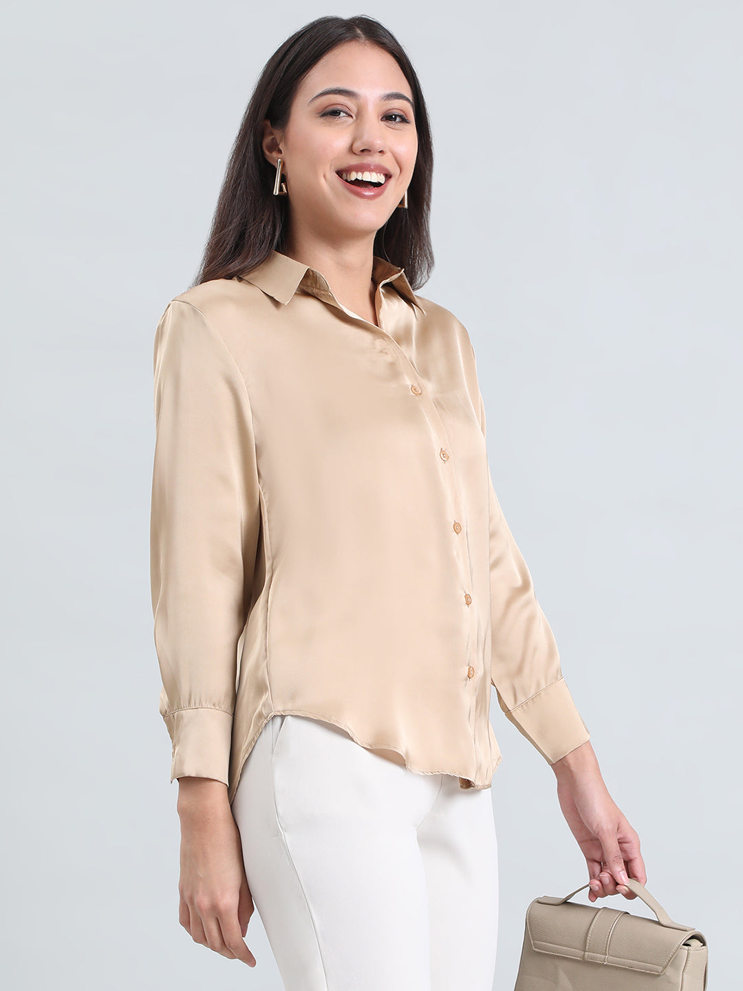 Satin Classic Collar Shirt