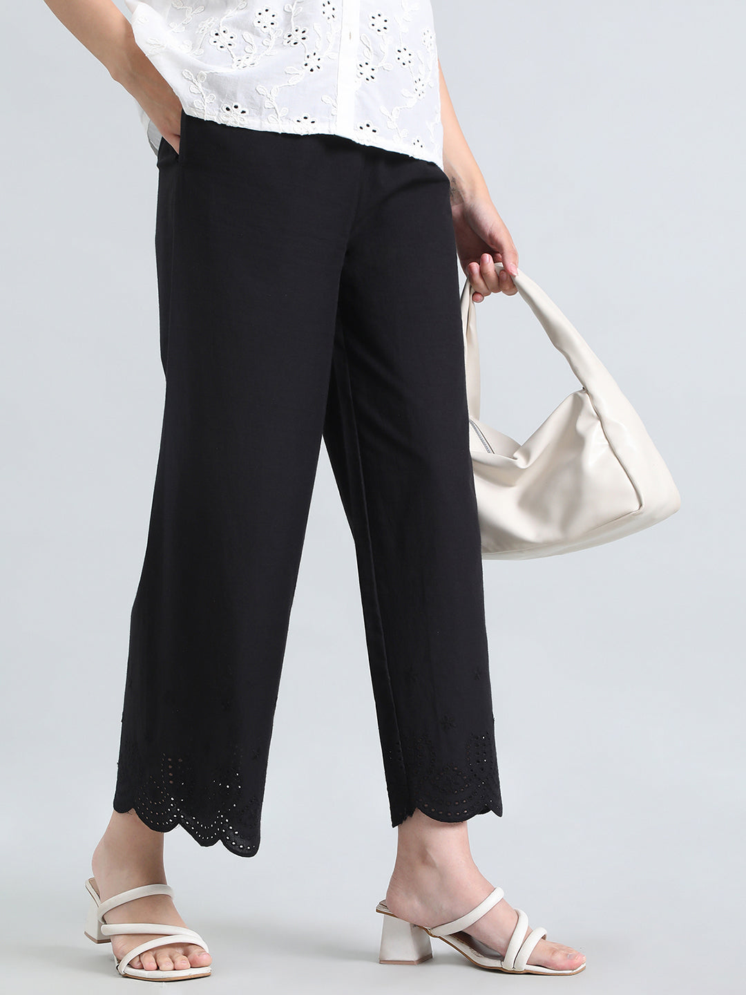 Black Cotton Hakoba Palazzo