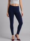 Navy Cotton Stretch Cropped Leggings