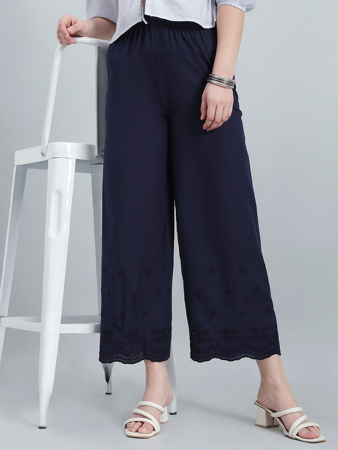 Navy Hakoba Wide Pant