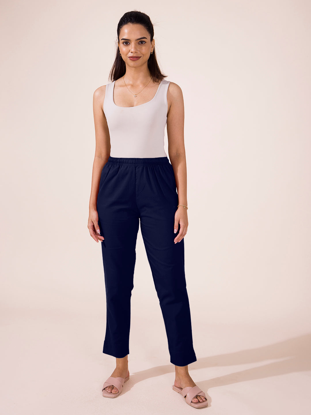 Elodie Tailored Trouser - French Navy Blue - Free Returns On All Orders –  WYSE London
