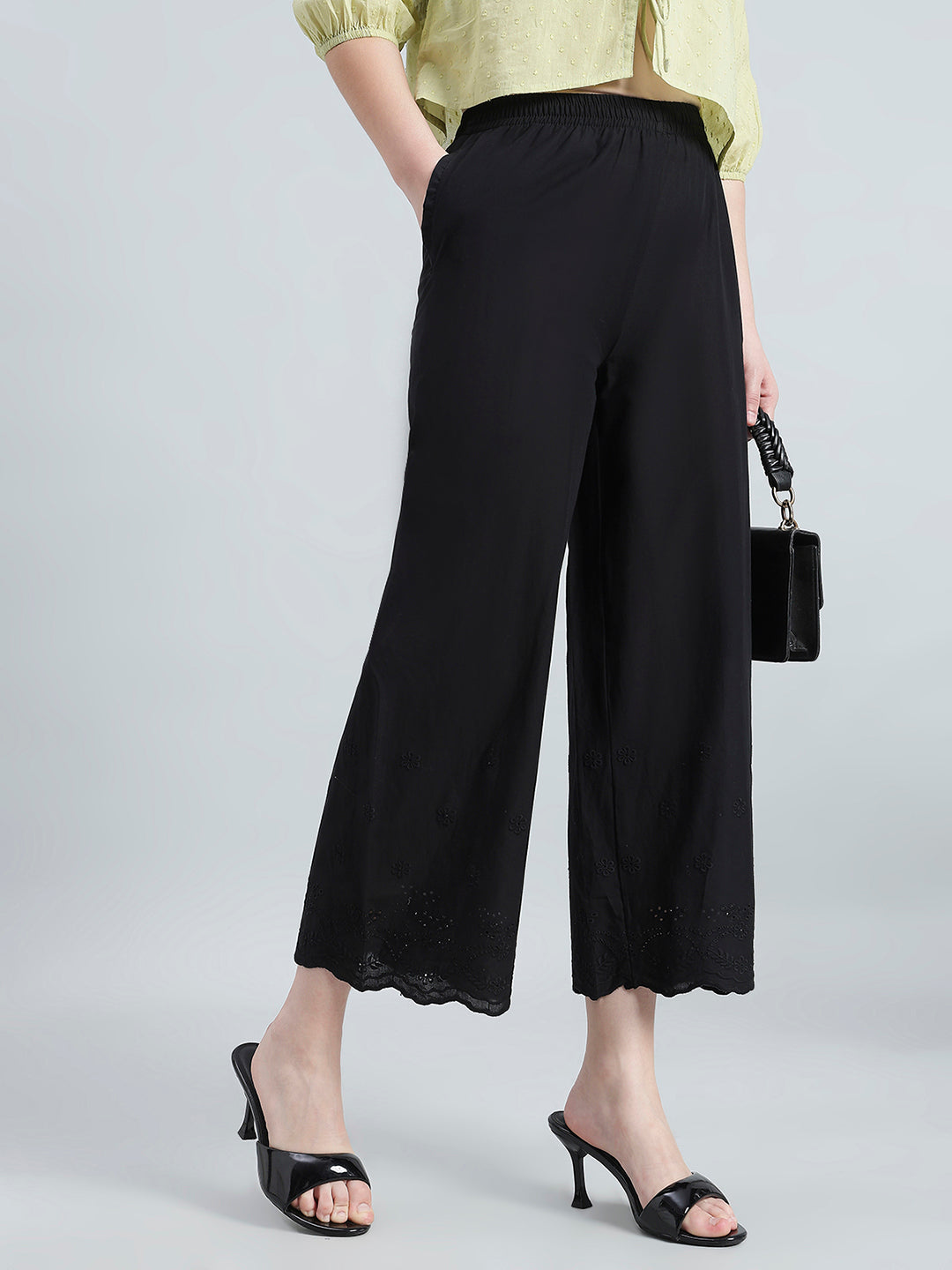 Black 100% Cotton Hakoba Wide Pant