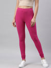 Dark Rose Cotton Stretch Ankle Length Leggings