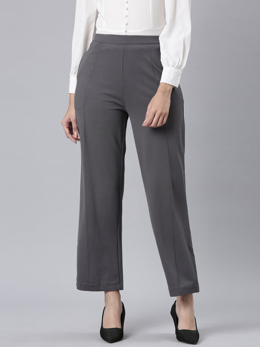 Silver Grey Roma Ponte Wide Pants
