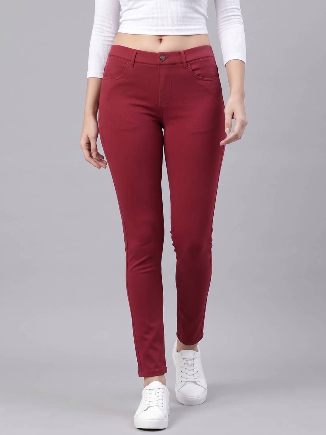 Cherry Cotton Polyester Super Stretch Jeggings