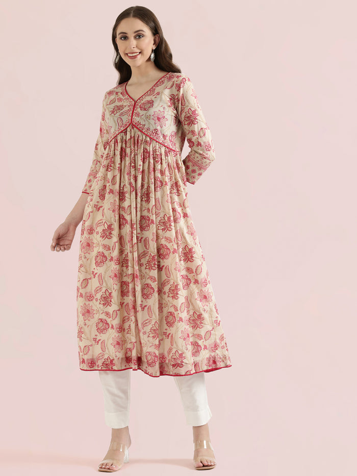 Floral Embroidered Alia Cut Anarkali