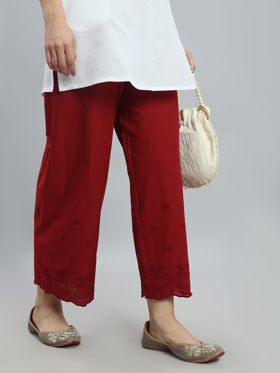 Light Maroon Hakoba Wide Pant