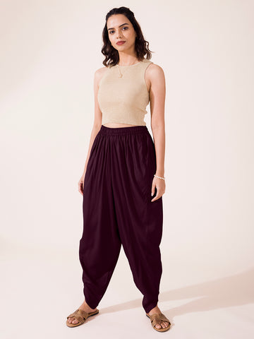 Buy Womens Maroon Dhoti Harem Pant Online In India At Discounted Prices