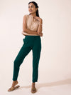 Dark Green Cotton Stretch Kurti Pants