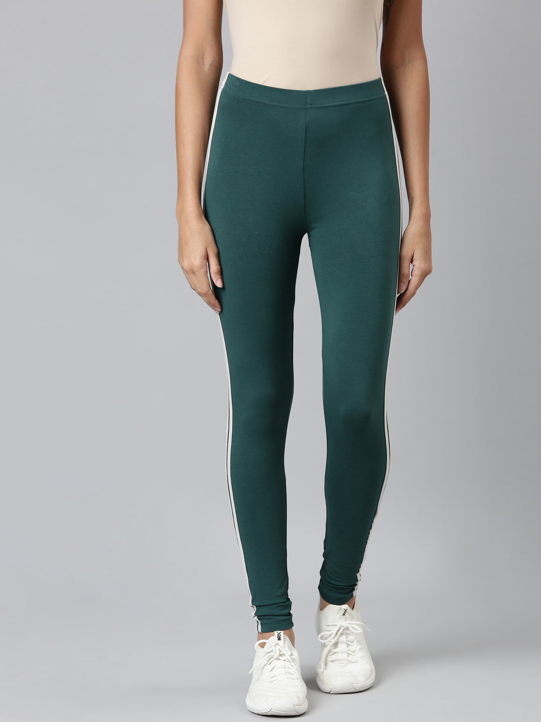 Buy De Moza Women Green Solid Cotton Ankle Length Leggings - M Online at  Best Prices in India - JioMart.