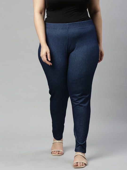 High Waist Ladies Cotton Navy Blue Jeggings, Casual Wear, Slim Fit at Rs  200 in Lucknow