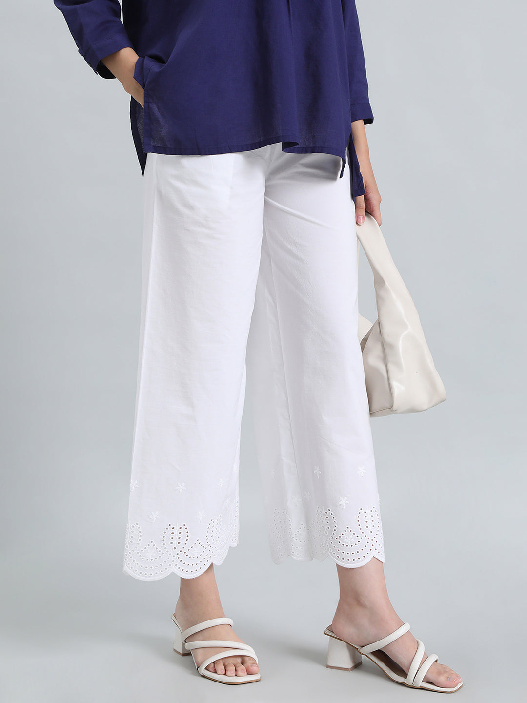 White Cotton Hakoba Palazzo