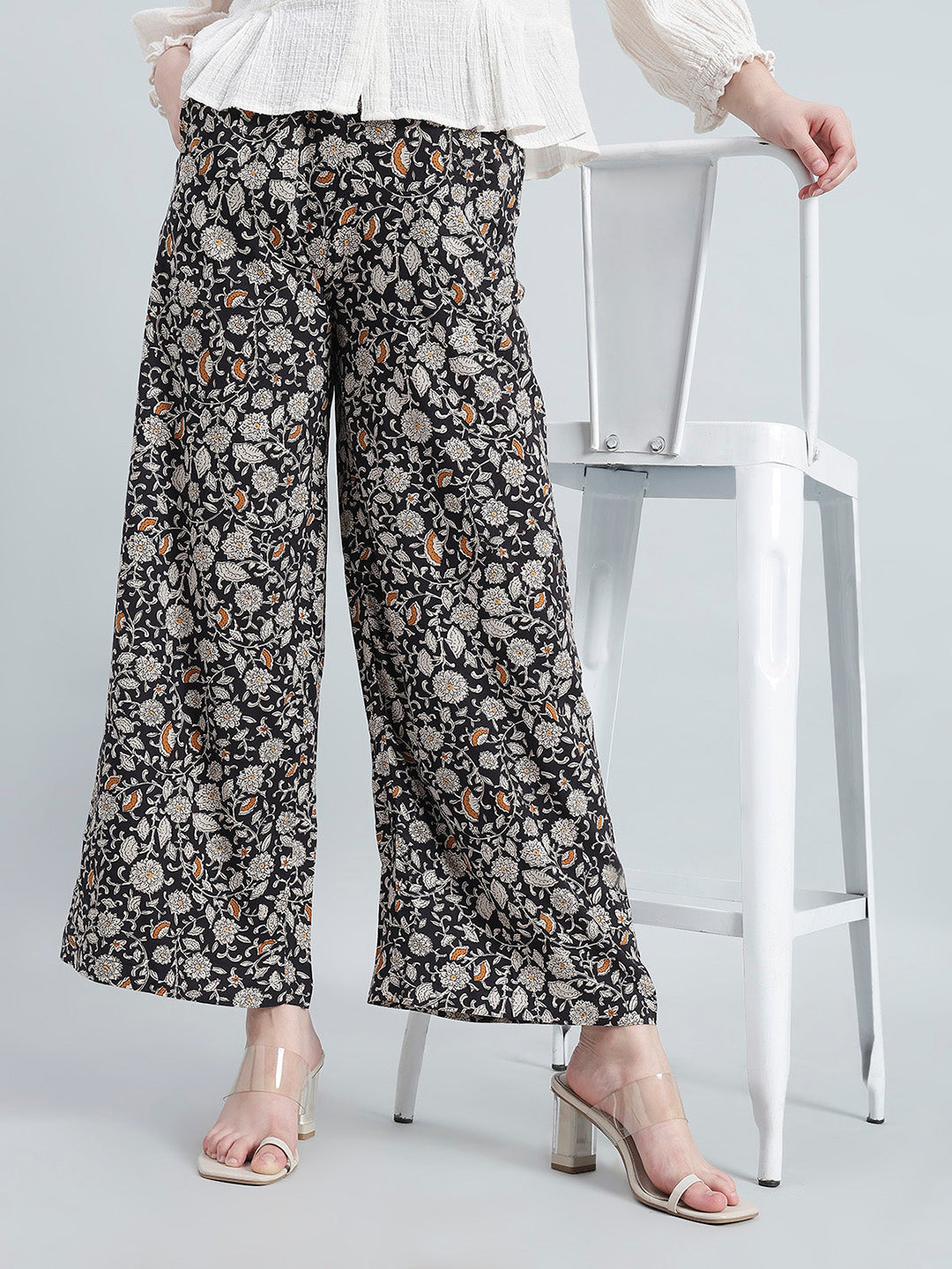 Black Viscoses Printed Palazzo