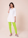 Bright Green Cotton Stretch Churidar