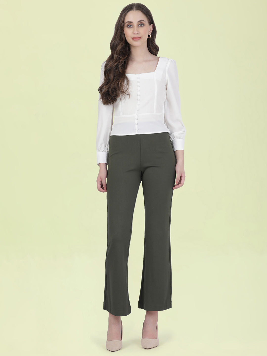 Olive Roma Ponte Flared Pant