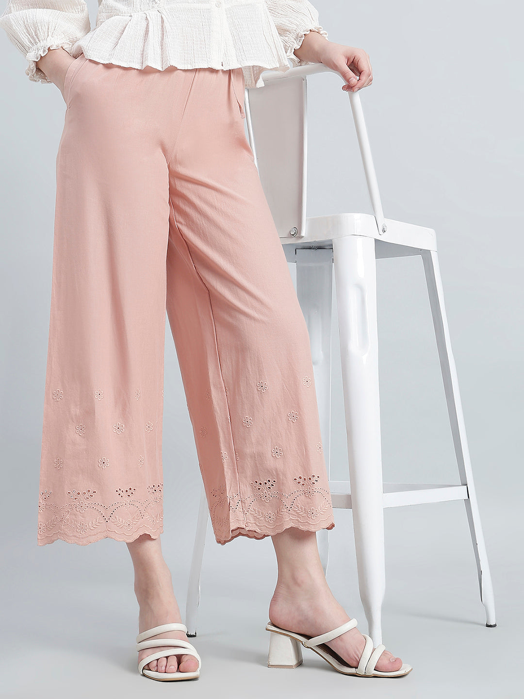 Baby Pink 100% Cotton Hakoba Wide Pant