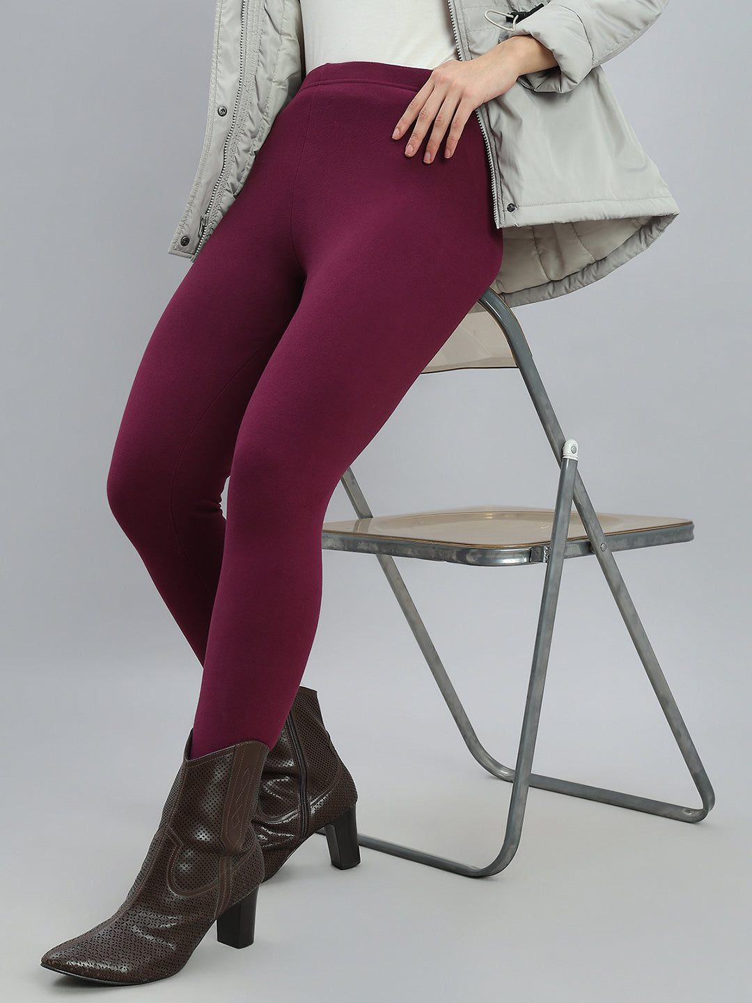 Dark Pink Warm Suede Leggings