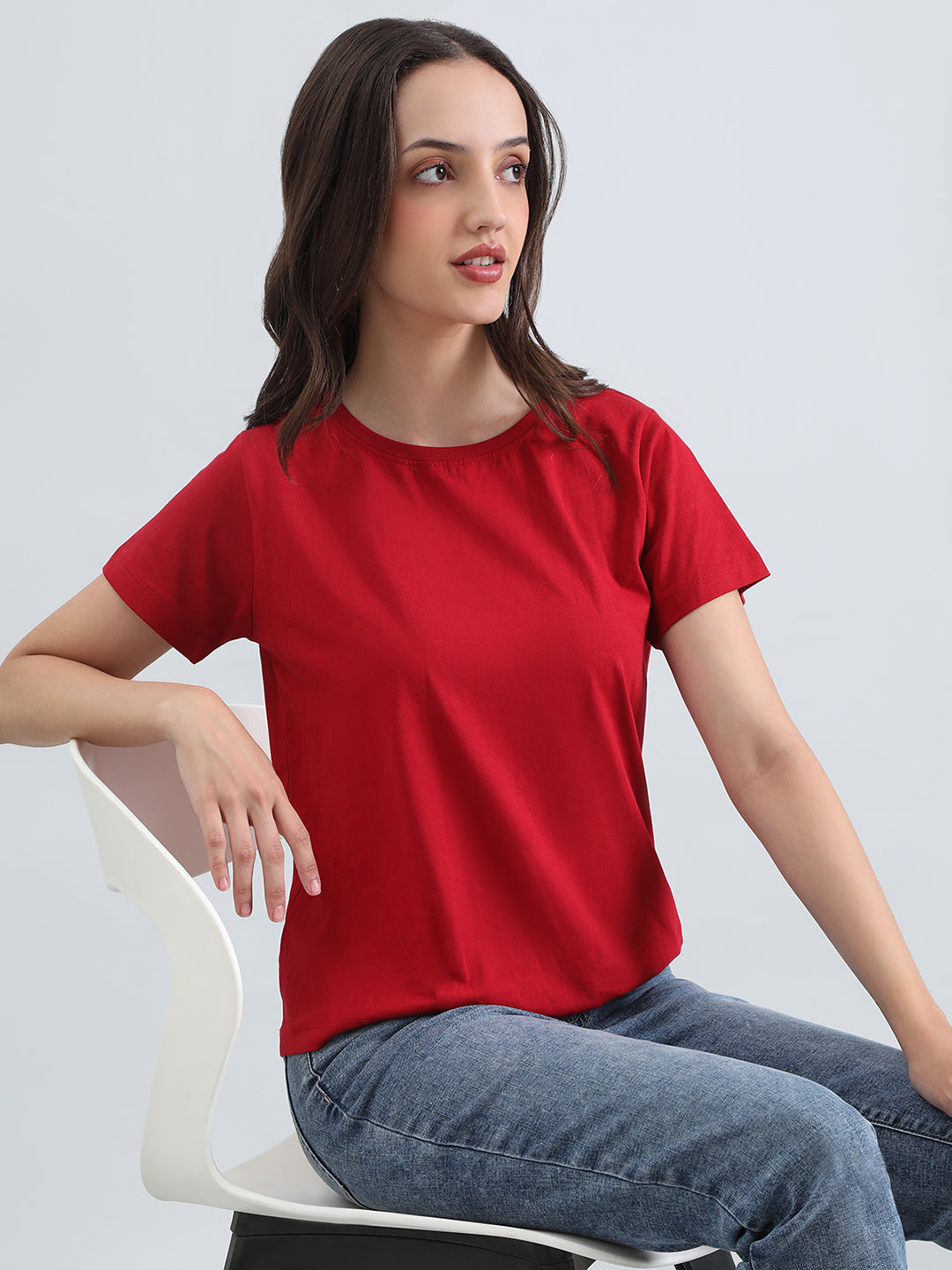 Cotton Jersey Crew Neck Slim Fit T-Shirt
