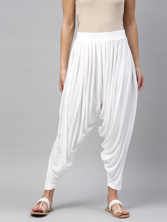 White Satin Linen Jogger Pants Design by Wendell Rodricks at Pernias Pop  Up Shop 2023