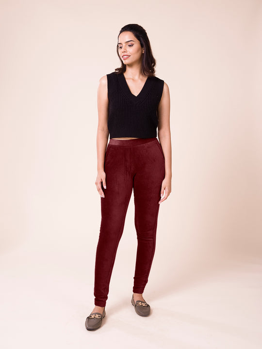 Plain Red Womens Formal Stretch Pant Suit, Waist Size: 30.0 at Rs  3700/piece in Gurgaon