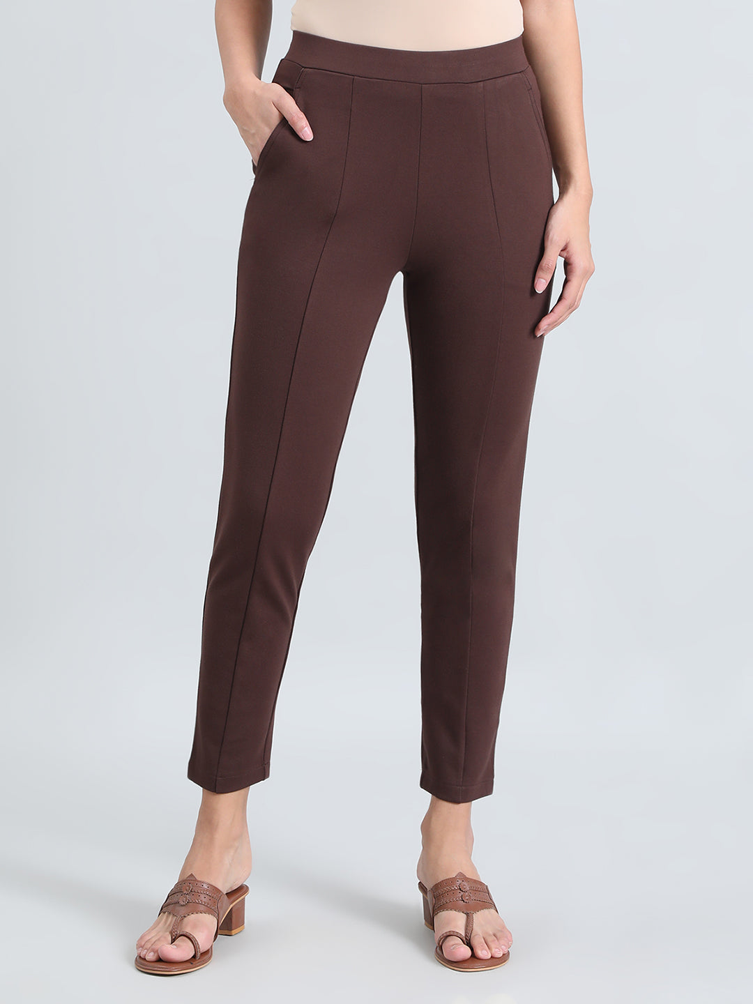Dark Brown Roma Ponte Pants
