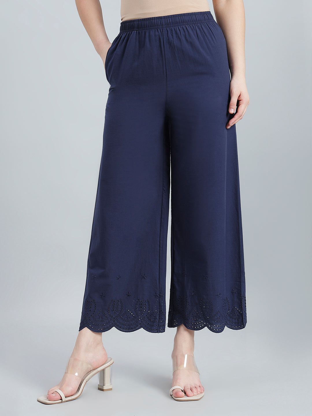 Navy Cotton Hakoba Palazzo
