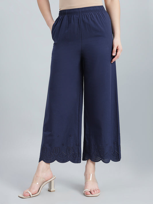 Navy Cotton Hakoba Palazzo