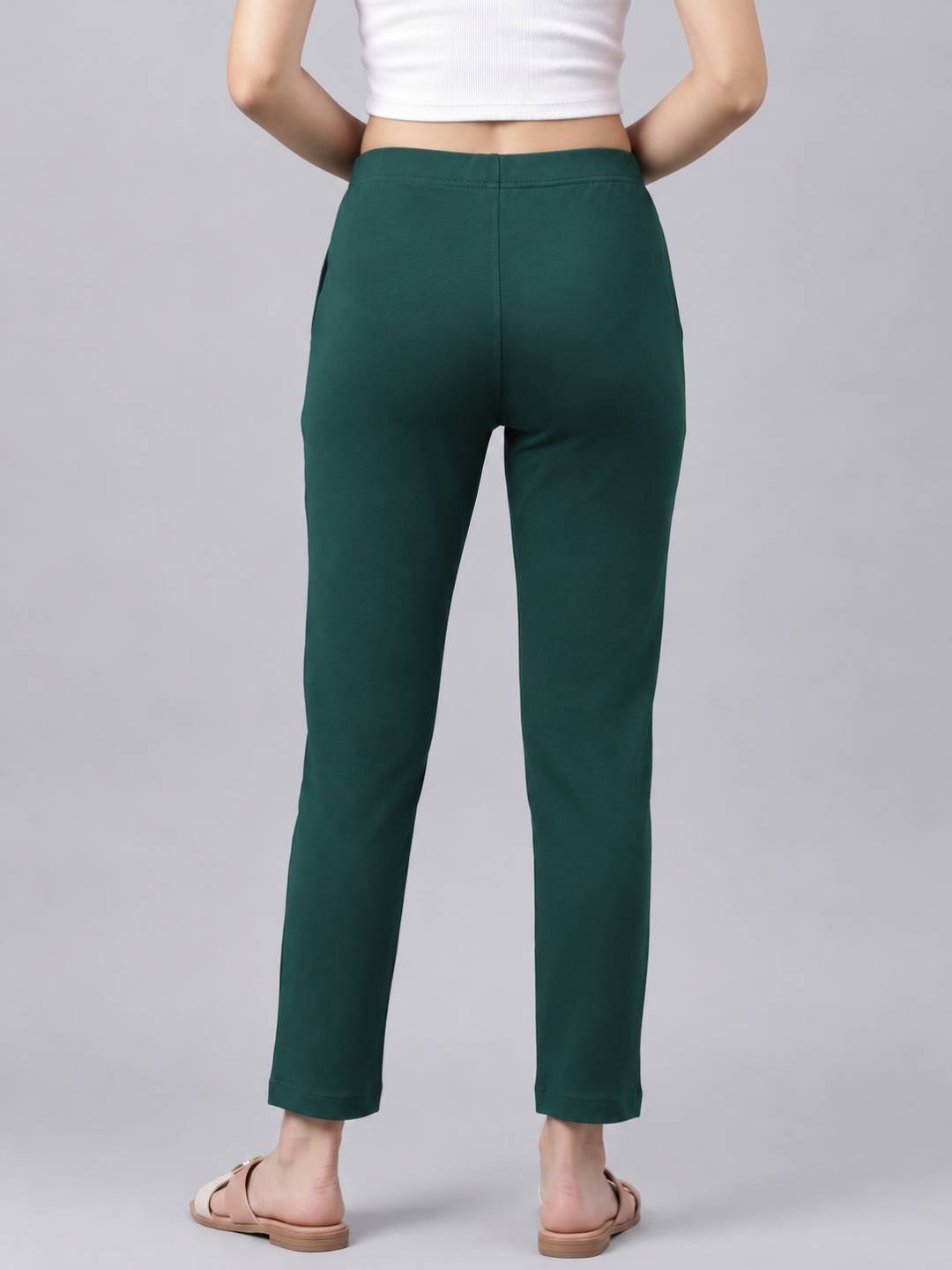 Dark Green Cotton Stretch Kurti Pants